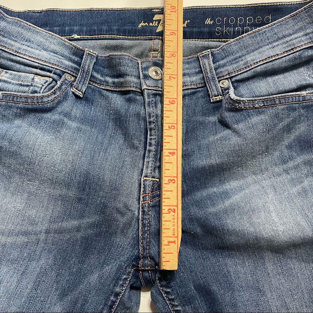 7 For All Mankind The Cropped Skinny Light Wash Casual Skinny Jeans Size 29 - Picture 10 of 11